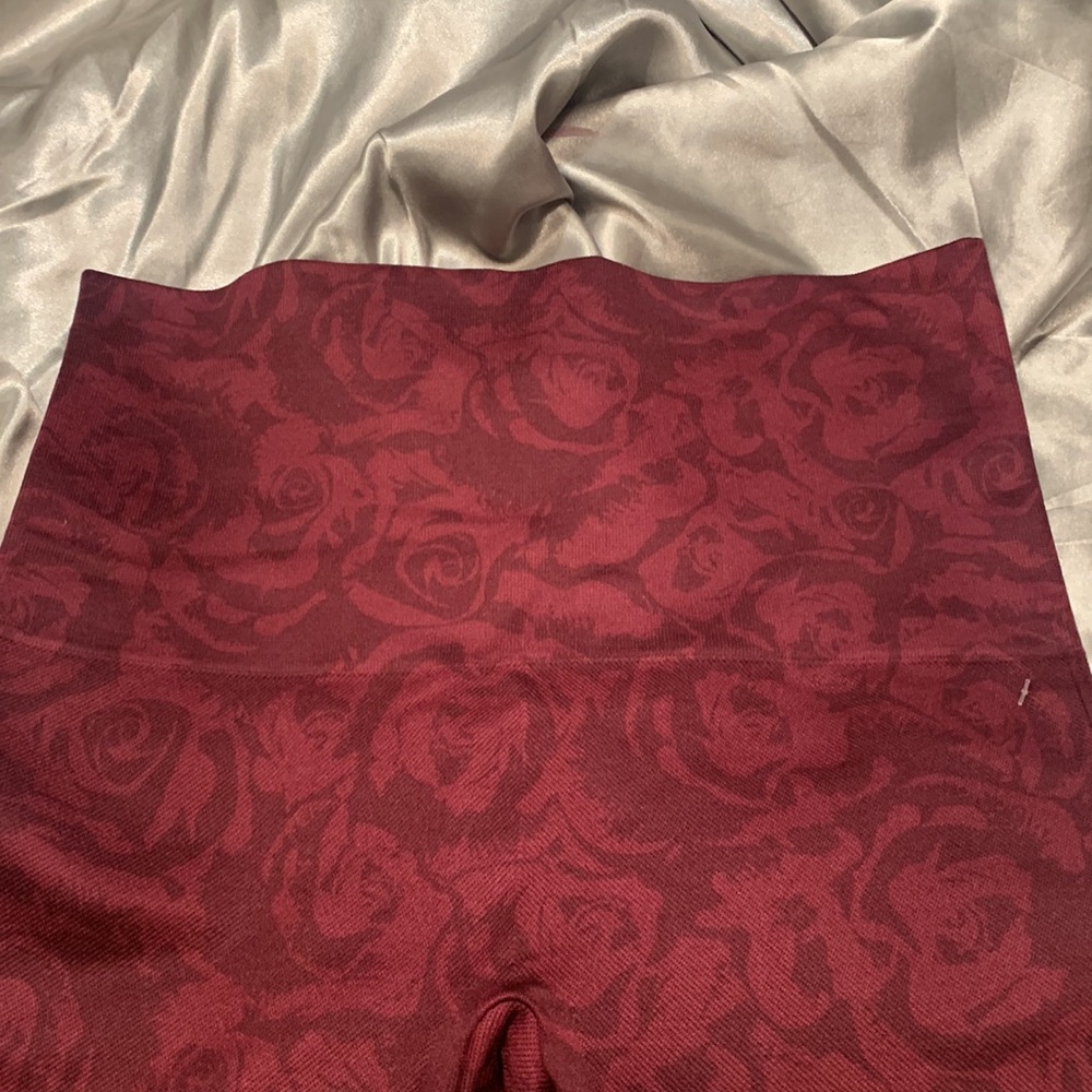 🌹 SPANX • NWOT Soft & Smooth Active 7/8 Original Rose Colored Patterned Leggings - Picture 4 of 7